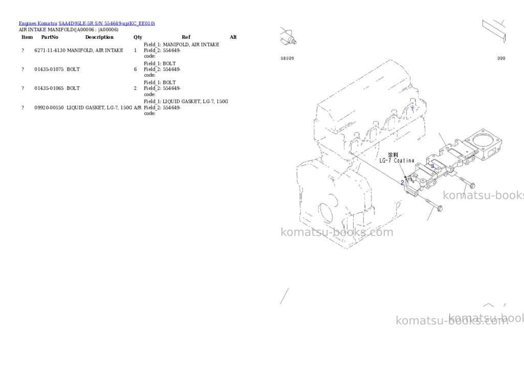 Komatsu SAA4D95LE-5R S/N 554649-up Parts catalog cover Page 3
