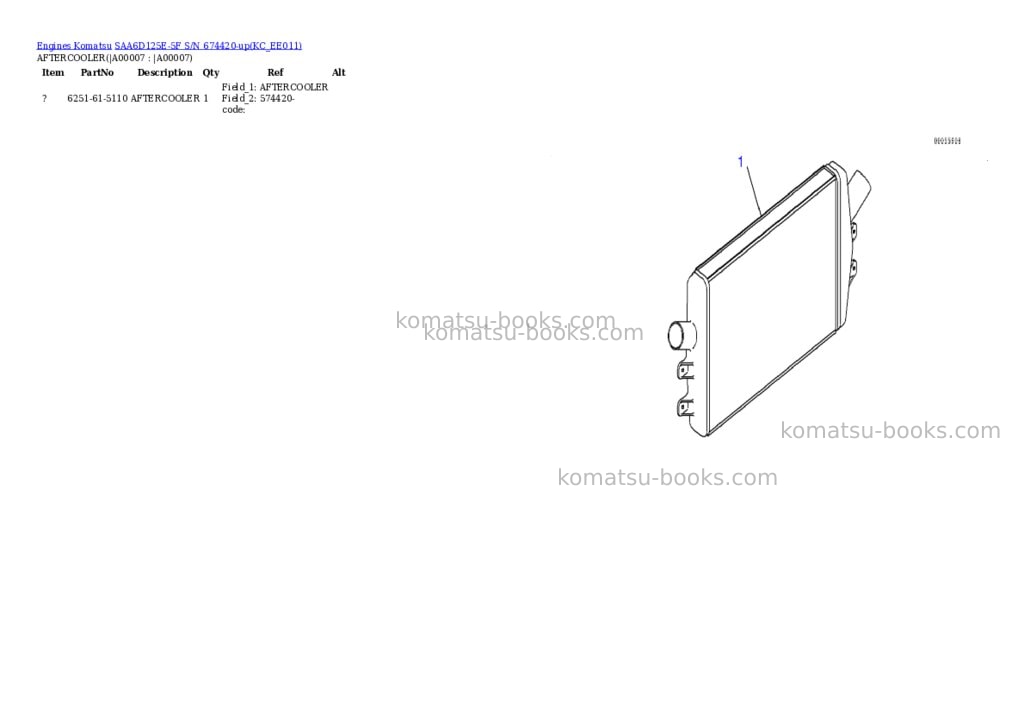 Komatsu saa6d125e-5f s/n 674420-up Parts catalog cover Page 4 Komatsu saa6d125e-5f s/n 674420-up Parts catalog cover Page 4