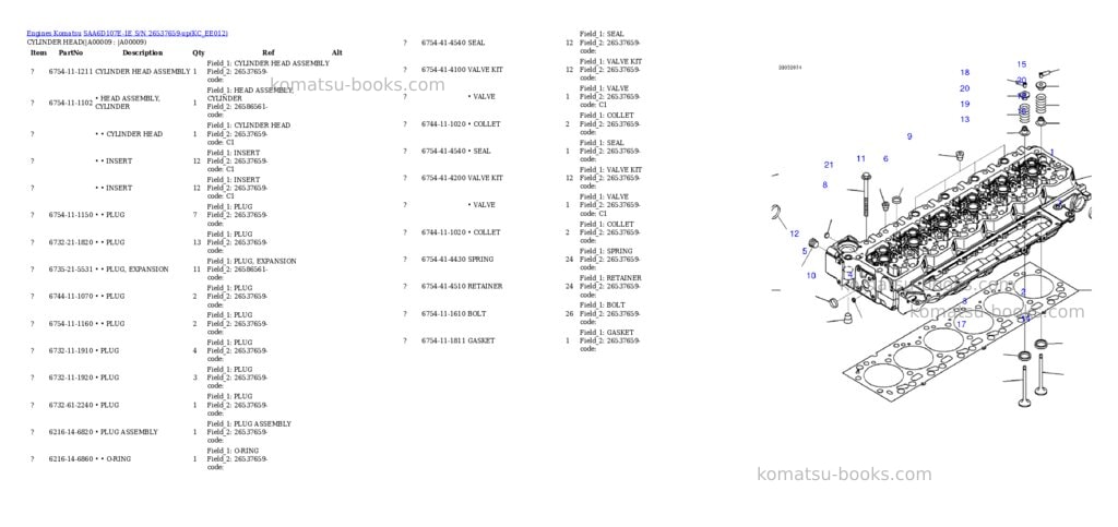Komatsu saa6d107e-1e s/n 26537659-up Parts catalog cover Page 6