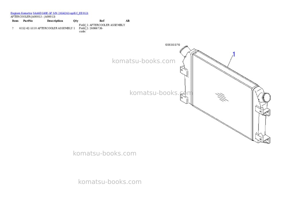 Komatsu saa6d140e-5f s/n 2654263-up Parts catalog cover Page 10 Komatsu saa6d140e-5f s/n 2654263-up Parts catalog cover Page 10