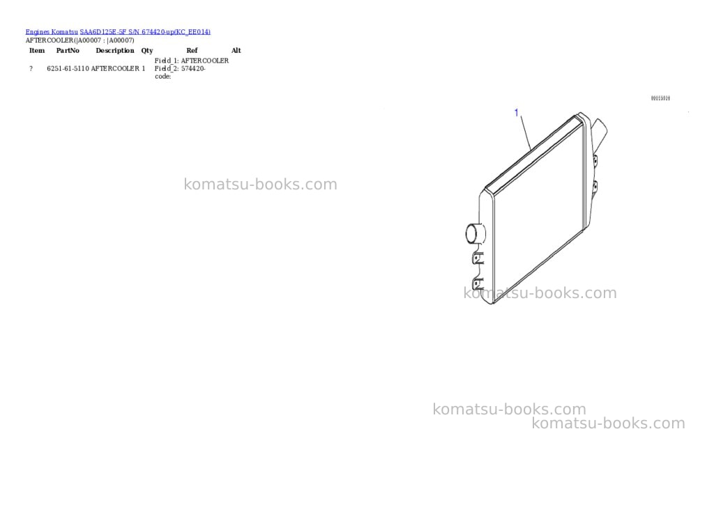 Komatsu SAA6D125E-5F S/N 674420-up Parts catalog cover Page 4 Komatsu SAA6D125E-5F S/N 674420-up Parts catalog cover Page 4