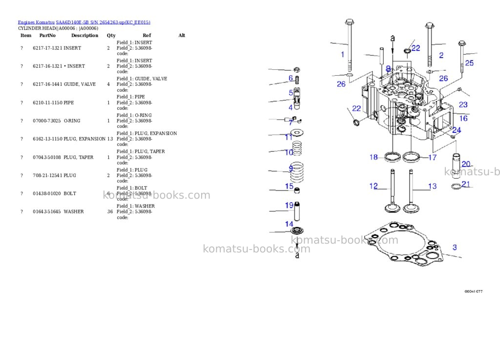 Komatsu saa6d140e-5b s/n 2654263-up Parts catalog cover Page 3 Komatsu saa6d140e-5b s/n 2654263-up Parts catalog cover Page 3