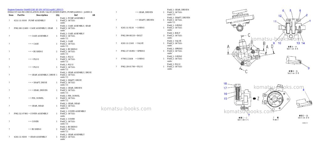 Komatsu saa6d125e-5d s/n 567555-up Parts catalog cover Page 10 Komatsu saa6d125e-5d s/n 567555-up Parts catalog cover Page 10
