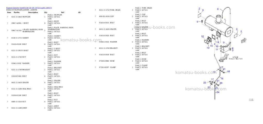 Komatsu saa6d125e-5d s/n 567555-up Parts catalog cover Page 6 Komatsu saa6d125e-5d s/n 567555-up Parts catalog cover Page 6