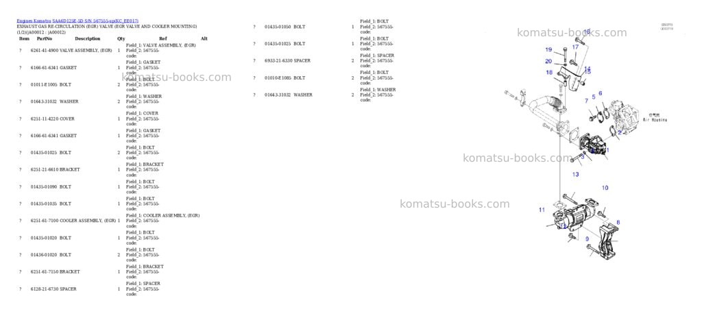 Komatsu saa6d125e-5d s/n 567555-up Parts catalog cover Page 9 Komatsu saa6d125e-5d s/n 567555-up Parts catalog cover Page 9