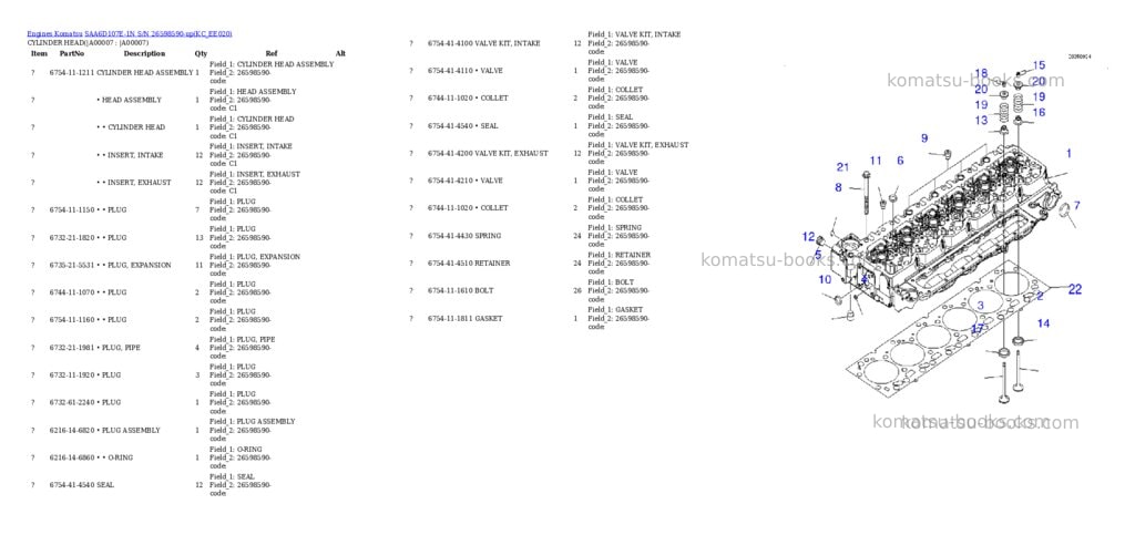 Komatsu SAA6D107E-1N S/N 26598590-up Parts catalog cover Page 4 Komatsu SAA6D107E-1N S/N 26598590-up Parts catalog cover Page 4