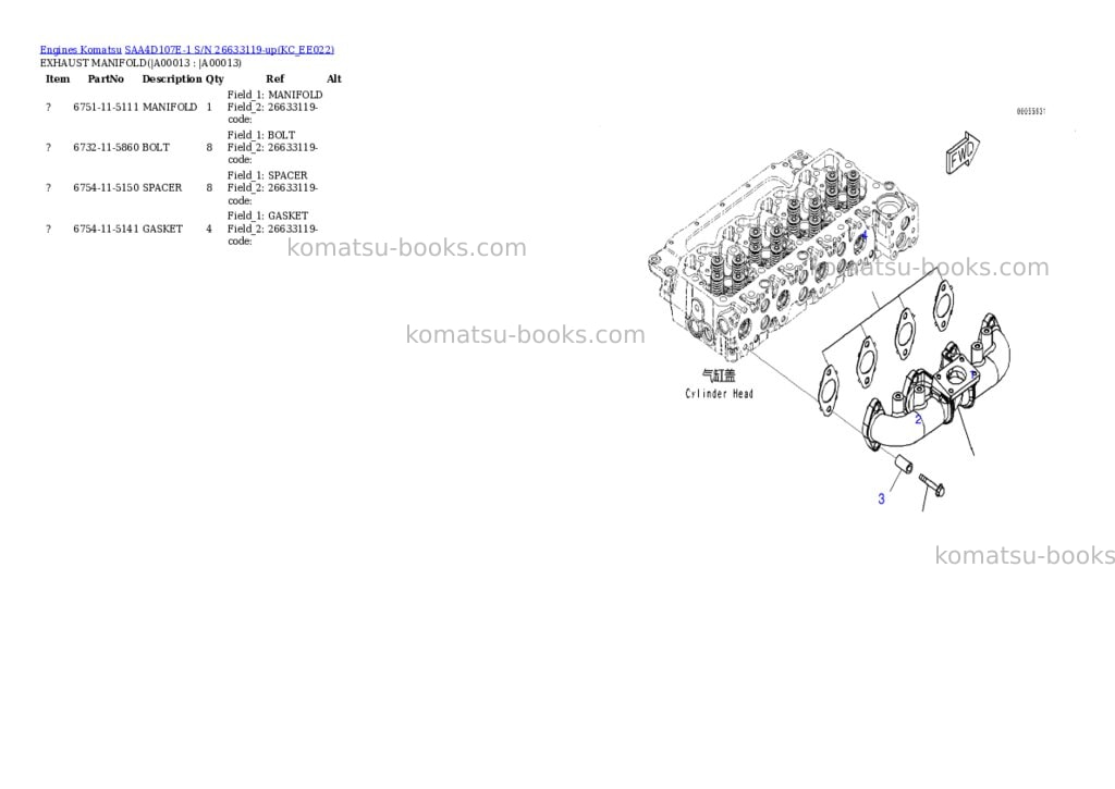Komatsu saa4d107e-1 s/n 26513014-up for d39ex-22/d39px-22 Parts catalog cover Page 10 Komatsu saa4d107e-1 s/n 26513014-up for d39ex-22/d39px-22 Parts catalog cover Page 10