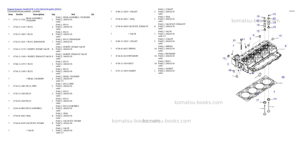 Komatsu saa4d107e-1 s/n 26513014-up for d39ex-22/d39px-22 Parts catalog cover Page 5 Komatsu saa4d107e-1 s/n 26513014-up for d39ex-22/d39px-22 Parts catalog cover Page 5