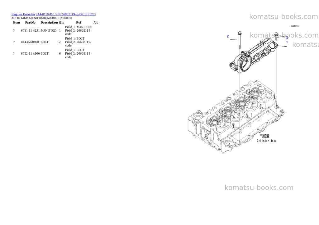 Komatsu saa4d107e-1 s/n 26513014-up for d39ex-22/d39px-22 Parts catalog cover Page 6 Komatsu saa4d107e-1 s/n 26513014-up for d39ex-22/d39px-22 Parts catalog cover Page 6