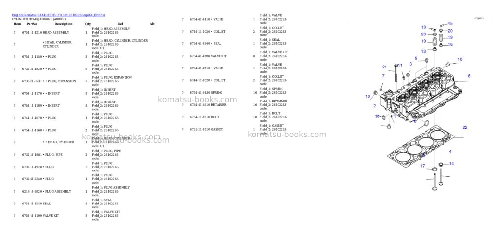 Komatsu SAA4D107E-1FD S/N 26102263-up Parts catalog cover Page 4 Komatsu SAA4D107E-1FD S/N 26102263-up Parts catalog cover Page 4