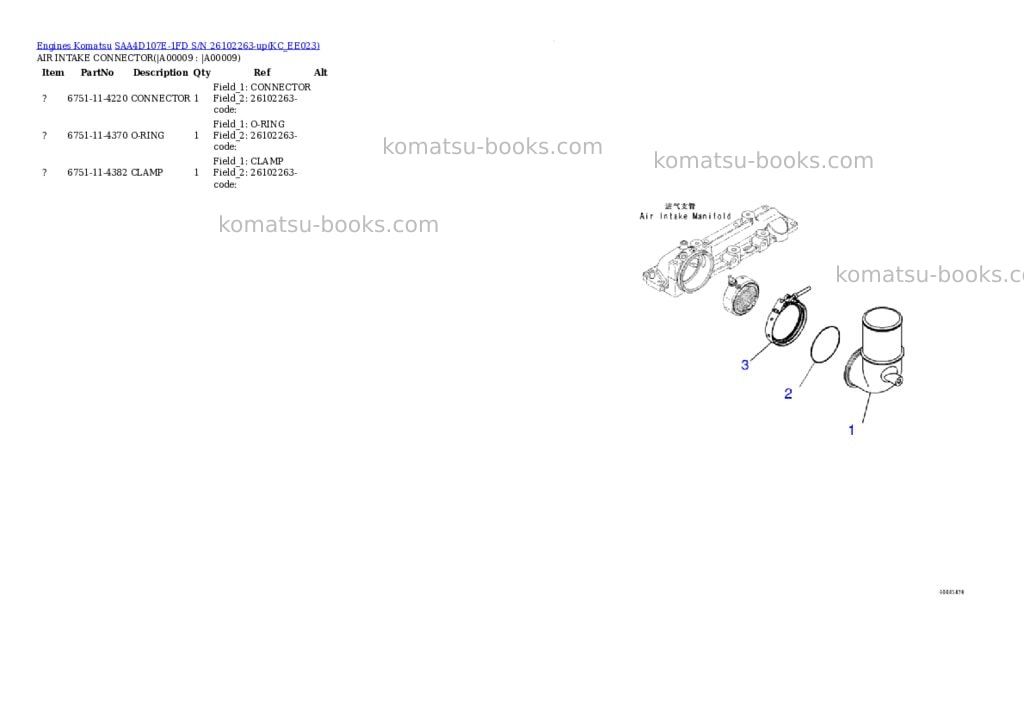 Komatsu SAA4D107E-1FD S/N 26102263-up Parts catalog cover Page 6 Komatsu SAA4D107E-1FD S/N 26102263-up Parts catalog cover Page 6