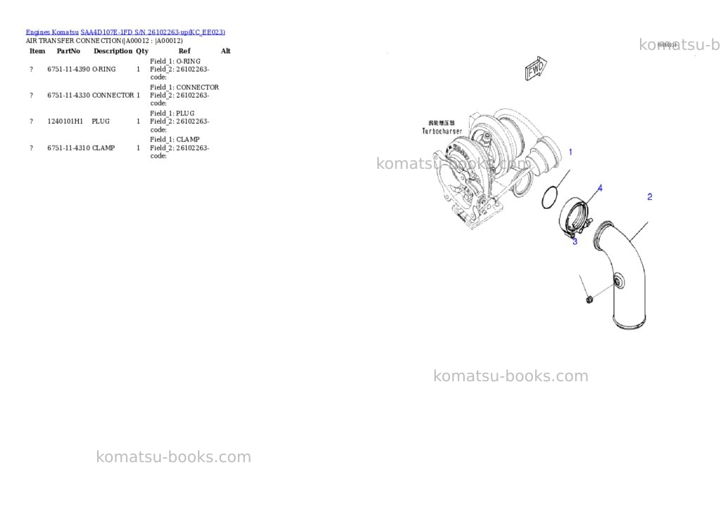 Komatsu SAA4D107E-1FD S/N 26102263-up Parts catalog cover Page 9 Komatsu SAA4D107E-1FD S/N 26102263-up Parts catalog cover Page 9