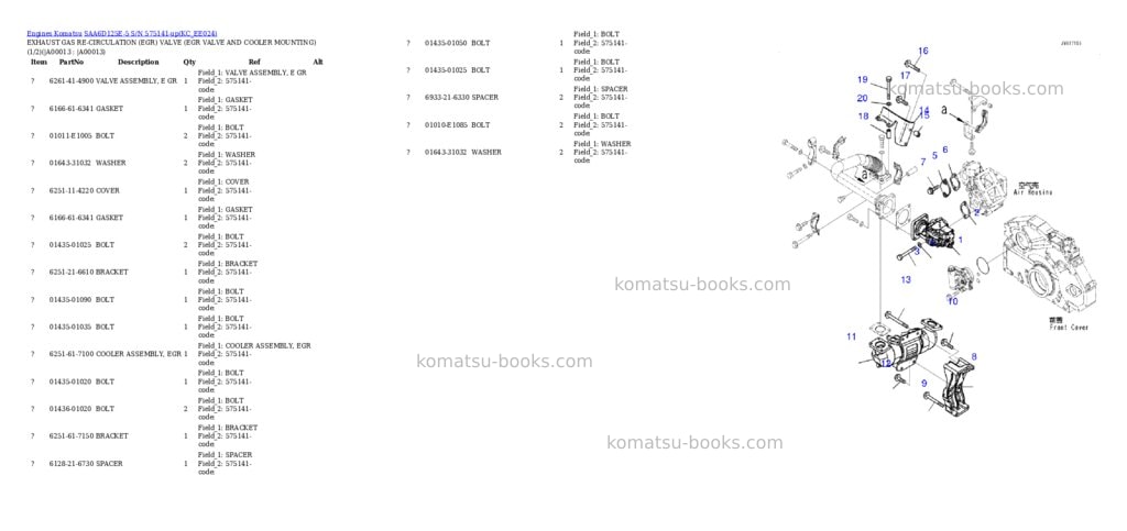 Komatsu SAA6D125E-5 S/N 575141-up Parts catalog cover Page 9 Komatsu SAA6D125E-5 S/N 575141-up Parts catalog cover Page 9