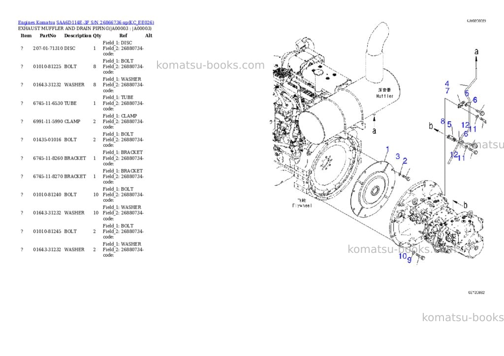 Komatsu saa6d114e-3f s/n 26866736-up Parts catalog cover Komatsu saa6d114e-3f s/n 26866736-up Parts catalog cover