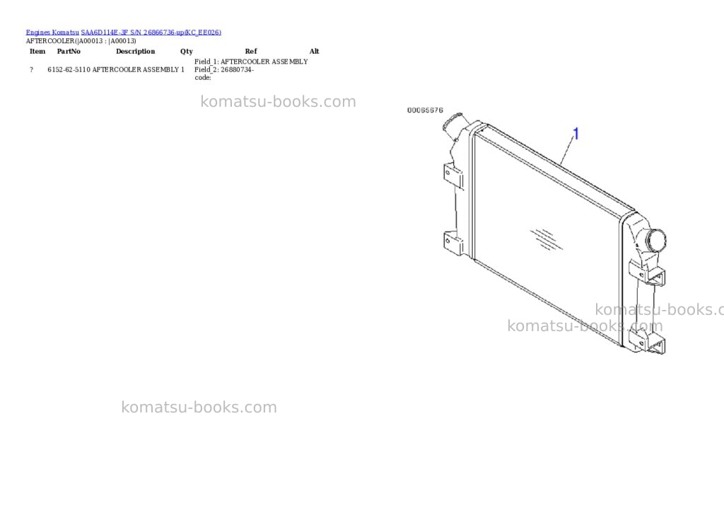Komatsu saa6d114e-3f s/n 26866736-up Parts catalog cover Page 11 Komatsu saa6d114e-3f s/n 26866736-up Parts catalog cover Page 11