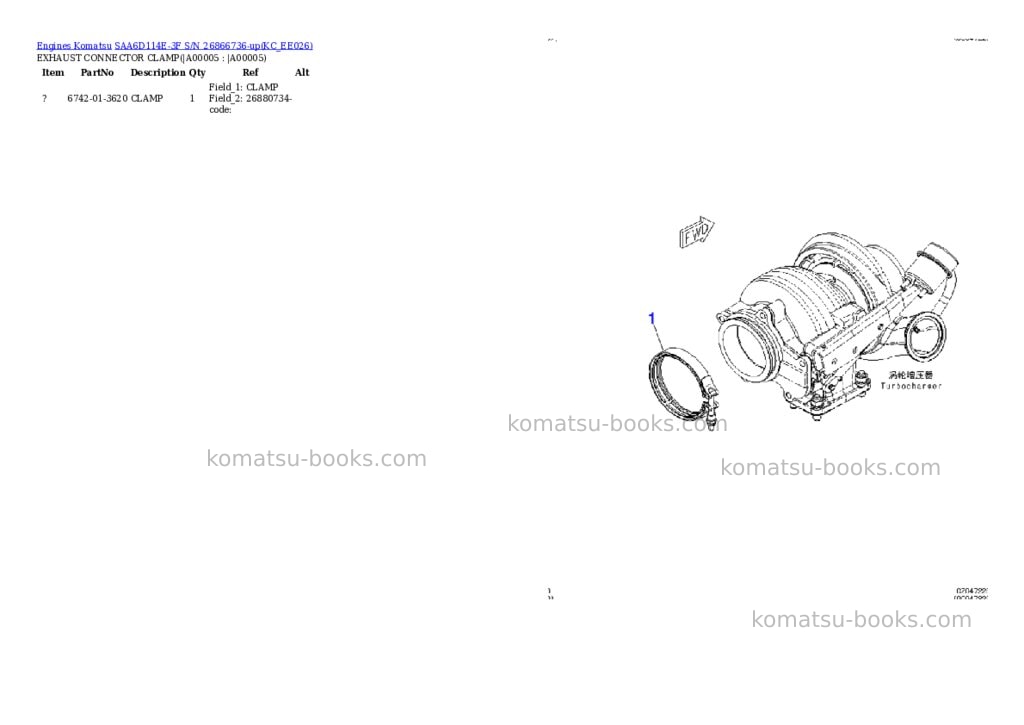 Komatsu saa6d114e-3f s/n 26866736-up Parts catalog cover Page 3 Komatsu saa6d114e-3f s/n 26866736-up Parts catalog cover Page 3