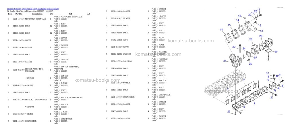 Komatsu SAA6D125E-5 S/N 26542663-up Parts catalog cover Page 3 Komatsu SAA6D125E-5 S/N 26542663-up Parts catalog cover Page 3