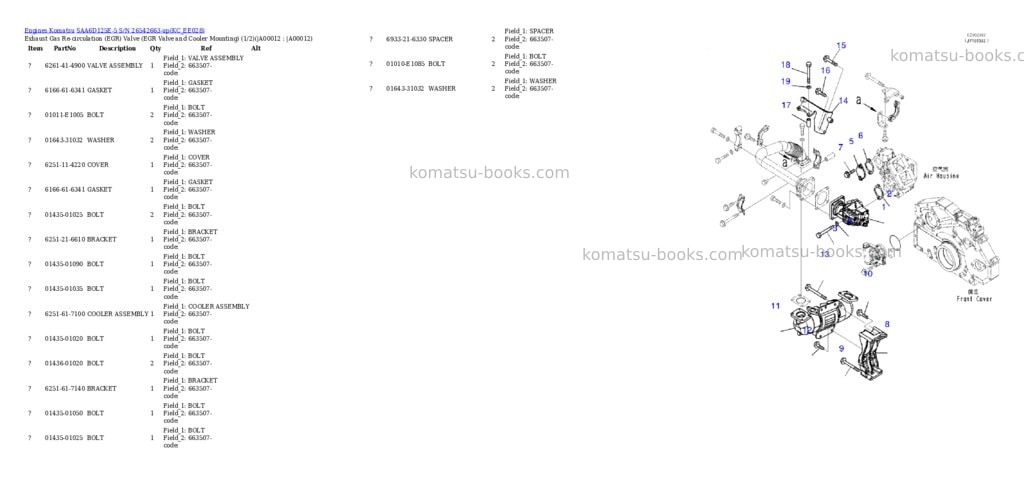Komatsu SAA6D125E-5 S/N 26542663-up Parts catalog cover Page 7 Komatsu SAA6D125E-5 S/N 26542663-up Parts catalog cover Page 7