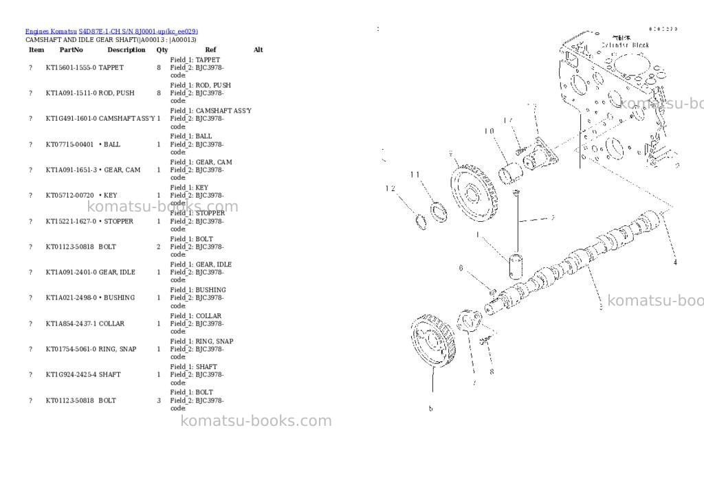 Komatsu s4d87e-1-ch s/n 8j0001-up Parts catalog cover Page 10 Komatsu s4d87e-1-ch s/n 8j0001-up Parts catalog cover Page 10