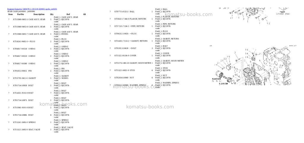 Komatsu s4d87e-1-ch s/n 8j0001-up Parts catalog cover Page 3 Komatsu s4d87e-1-ch s/n 8j0001-up Parts catalog cover Page 3