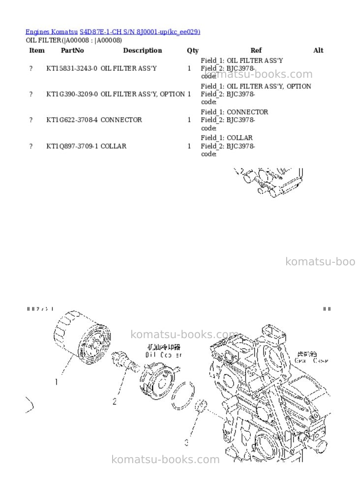Komatsu s4d87e-1-ch s/n 8j0001-up Parts catalog cover Page 5 Komatsu s4d87e-1-ch s/n 8j0001-up Parts catalog cover Page 5