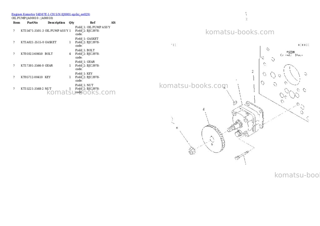 Komatsu s4d87e-1-ch s/n 8j0001-up Parts catalog cover Page 7 Komatsu s4d87e-1-ch s/n 8j0001-up Parts catalog cover Page 7