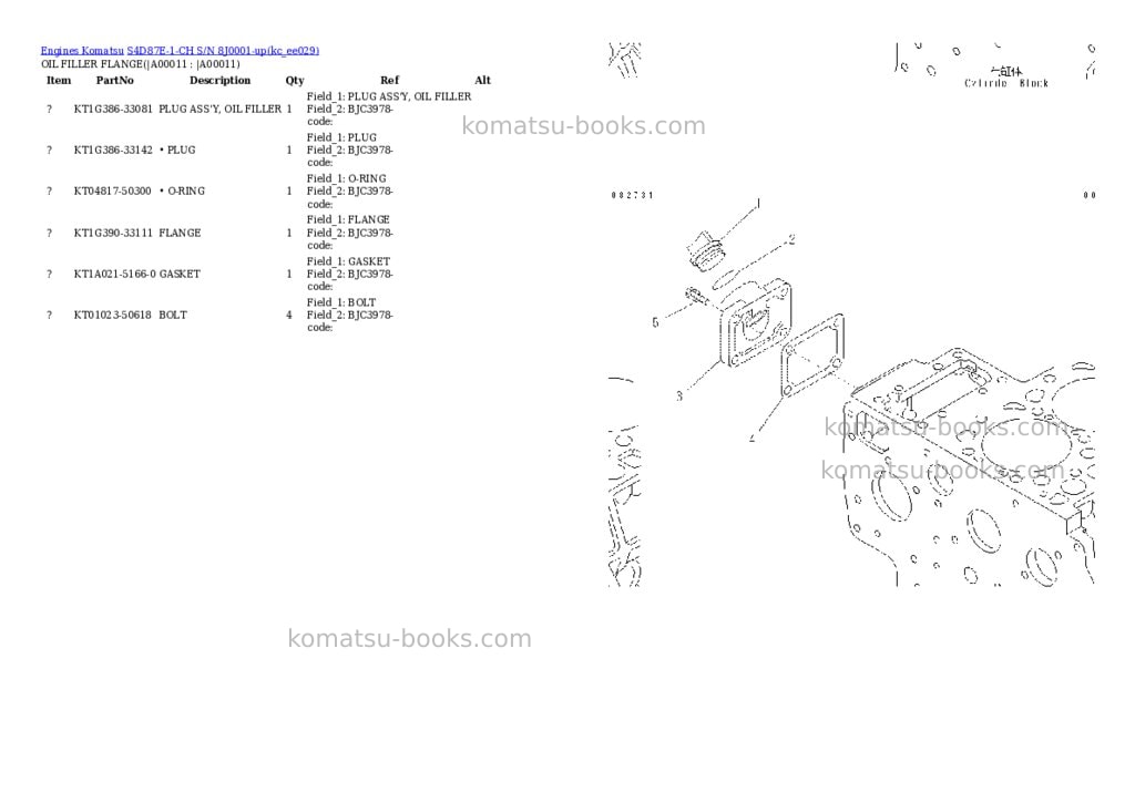 Komatsu s4d87e-1-ch s/n 8j0001-up Parts catalog cover Page 8 Komatsu s4d87e-1-ch s/n 8j0001-up Parts catalog cover Page 8