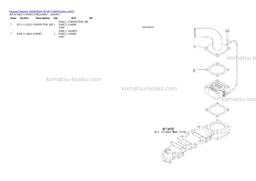 Komatsu saa4d95le-5r s/n 554649-up Parts catalog cover Page 4