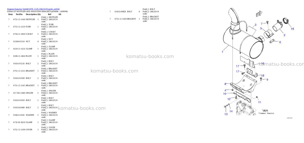 Komatsu saa4d107e-1 s/n 26633119-up Parts catalog cover Page 3