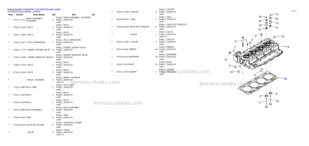 Komatsu saa4d107e-1 s/n 26633119-up Parts catalog cover Page 5
