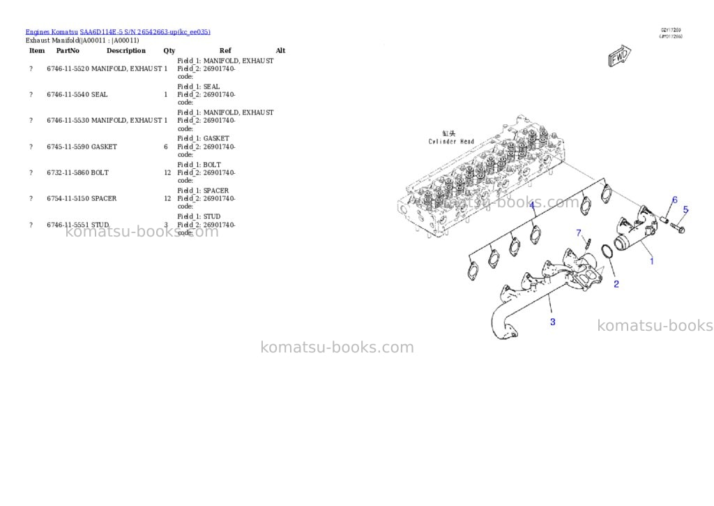 Komatsu SAA6D114E-5 S/N 26542663-up Parts catalog cover Page 8 Komatsu SAA6D114E-5 S/N 26542663-up Parts catalog cover Page 8
