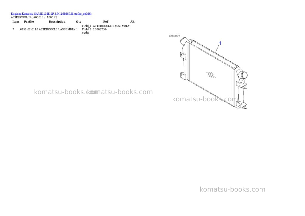 Komatsu SAA6D114E-3F S/N 26866736-up Parts catalog cover Page 10 Komatsu SAA6D114E-3F S/N 26866736-up Parts catalog cover Page 10