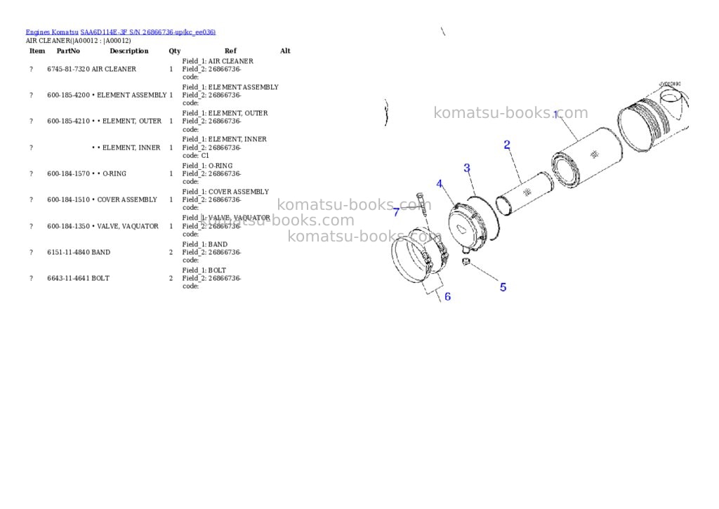 Komatsu SAA6D114E-3F S/N 26866736-up Parts catalog cover Page 9 Komatsu SAA6D114E-3F S/N 26866736-up Parts catalog cover Page 9