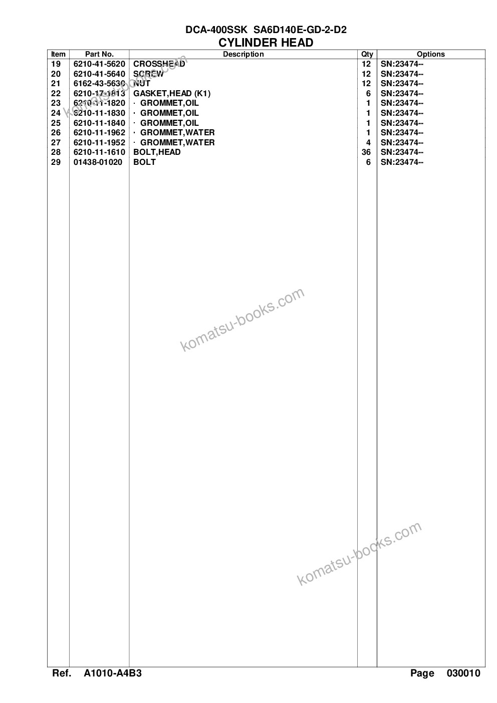 Komatsu dca-400ssk sa6d140e-2-d2 Parts catalog cover Page 5