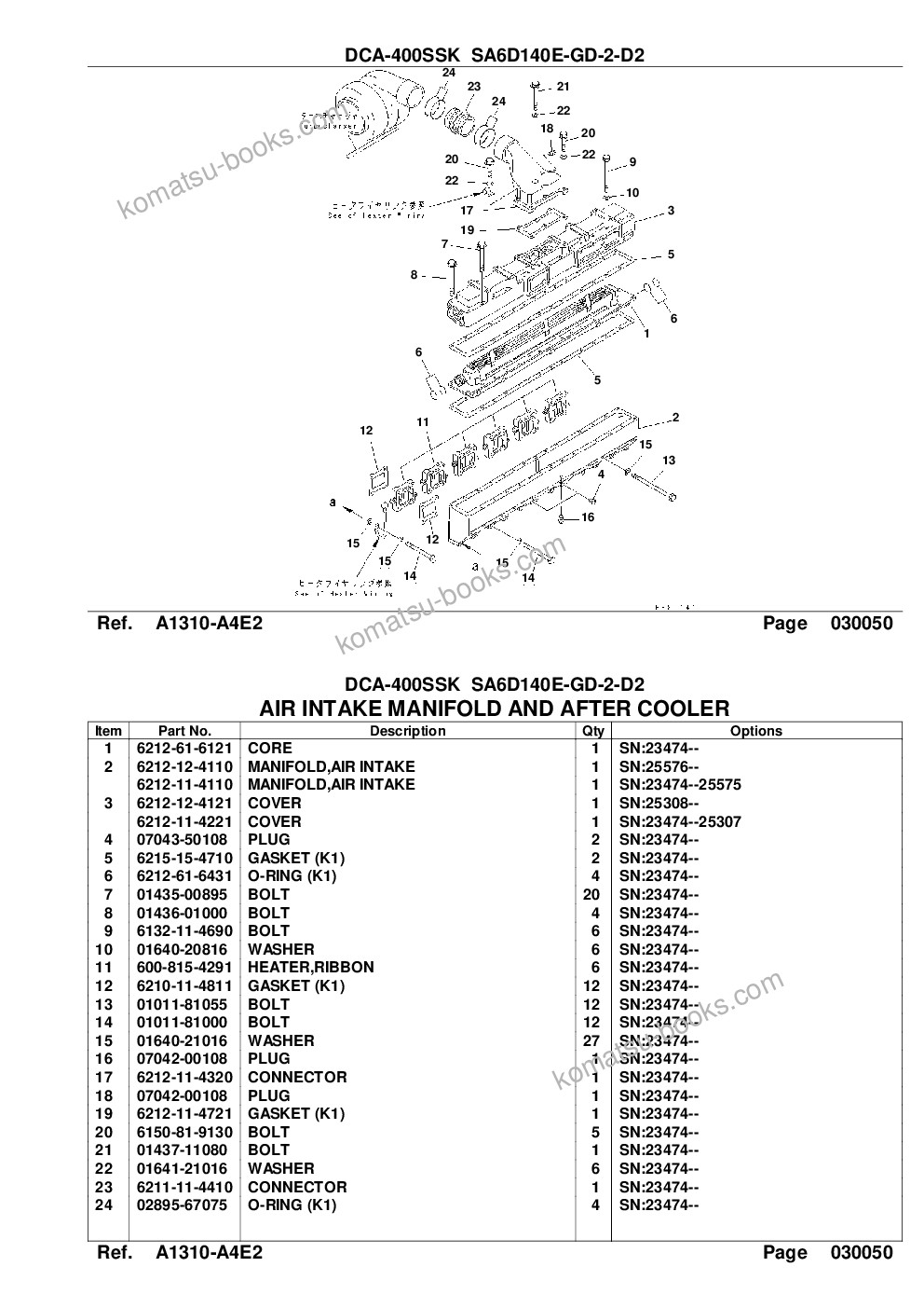 Komatsu dca-400ssk sa6d140e-2-d2 Parts catalog cover Page 9