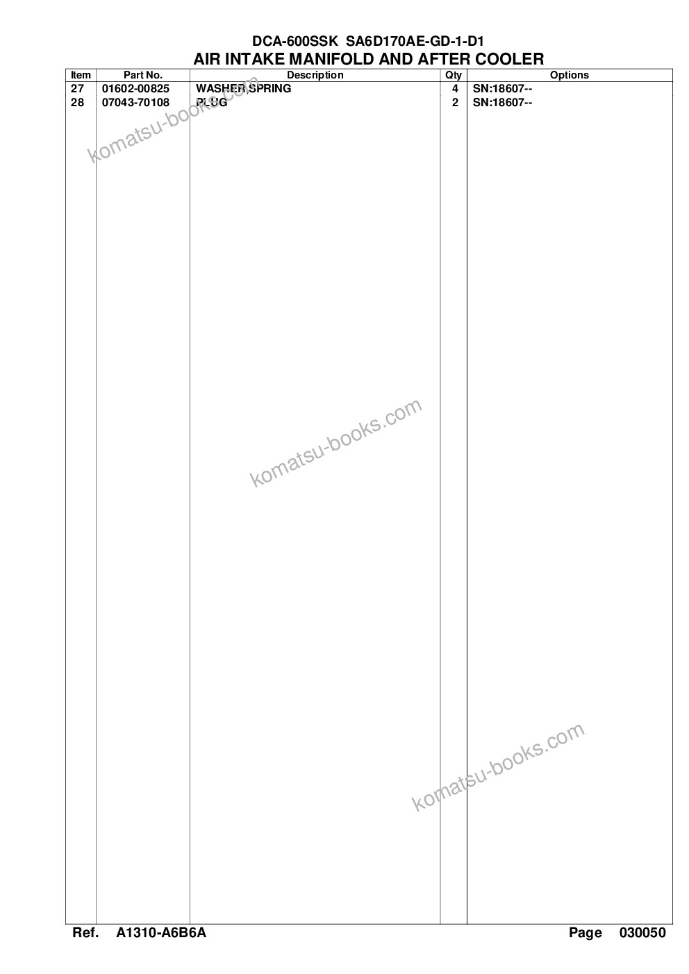 Komatsu dca-600ssk sa6d170ae-1-d1 Parts catalog cover Page 10 Komatsu dca-600ssk sa6d170ae-1-d1 Parts catalog cover Page 10