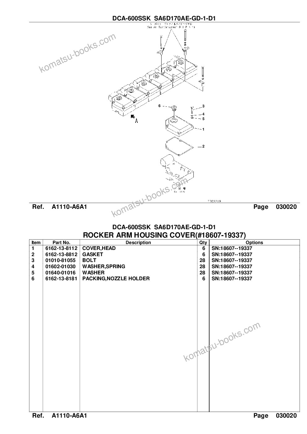 Komatsu dca-600ssk sa6d170ae-1-d1 Parts catalog cover Page 6 Komatsu dca-600ssk sa6d170ae-1-d1 Parts catalog cover Page 6