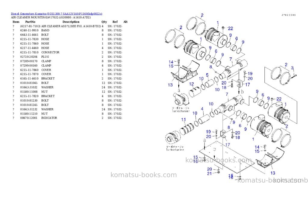 Komatsu EGS1300-7 SAA12V140-P1160 Parts catalog cover Page 7 Komatsu EGS1300-7 SAA12V140-P1160 Parts catalog cover Page 7