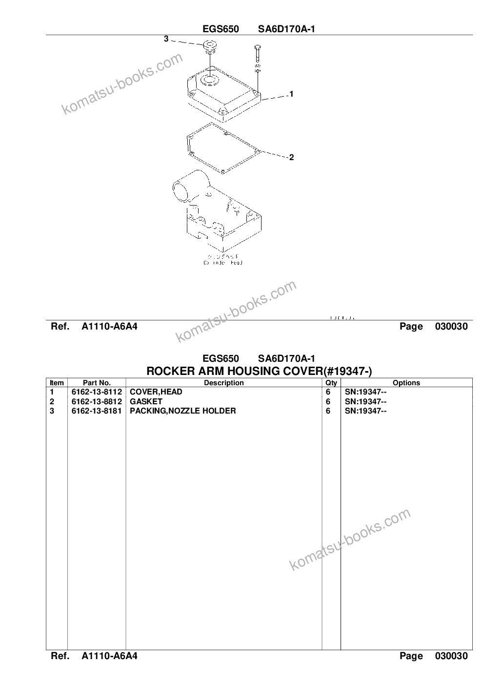 Komatsu egs650 sa6d170a-1 Parts catalog cover Page 8 Komatsu egs650 sa6d170a-1 Parts catalog cover Page 8