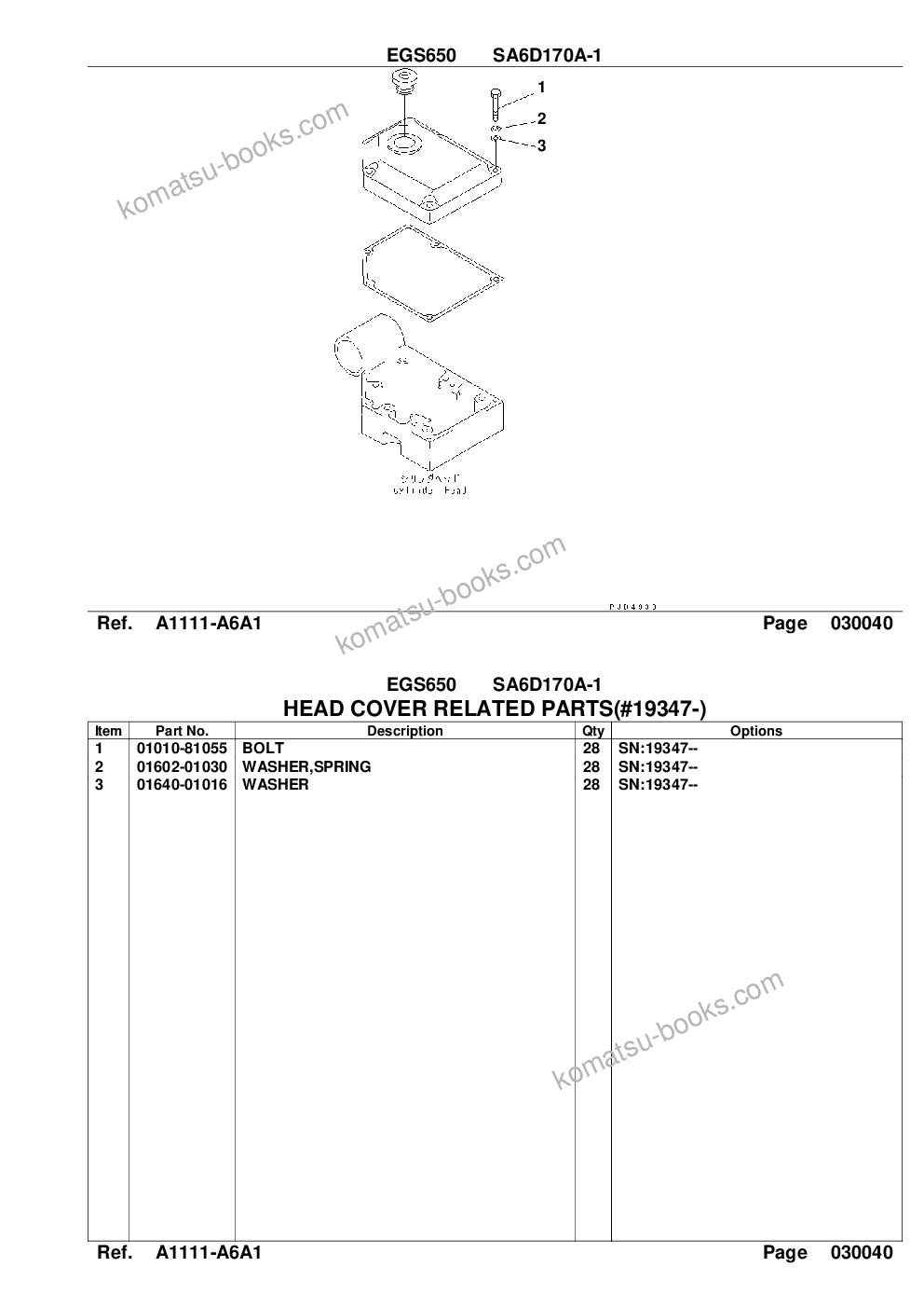 Komatsu egs650 sa6d170a-1 Parts catalog cover Page 9 Komatsu egs650 sa6d170a-1 Parts catalog cover Page 9