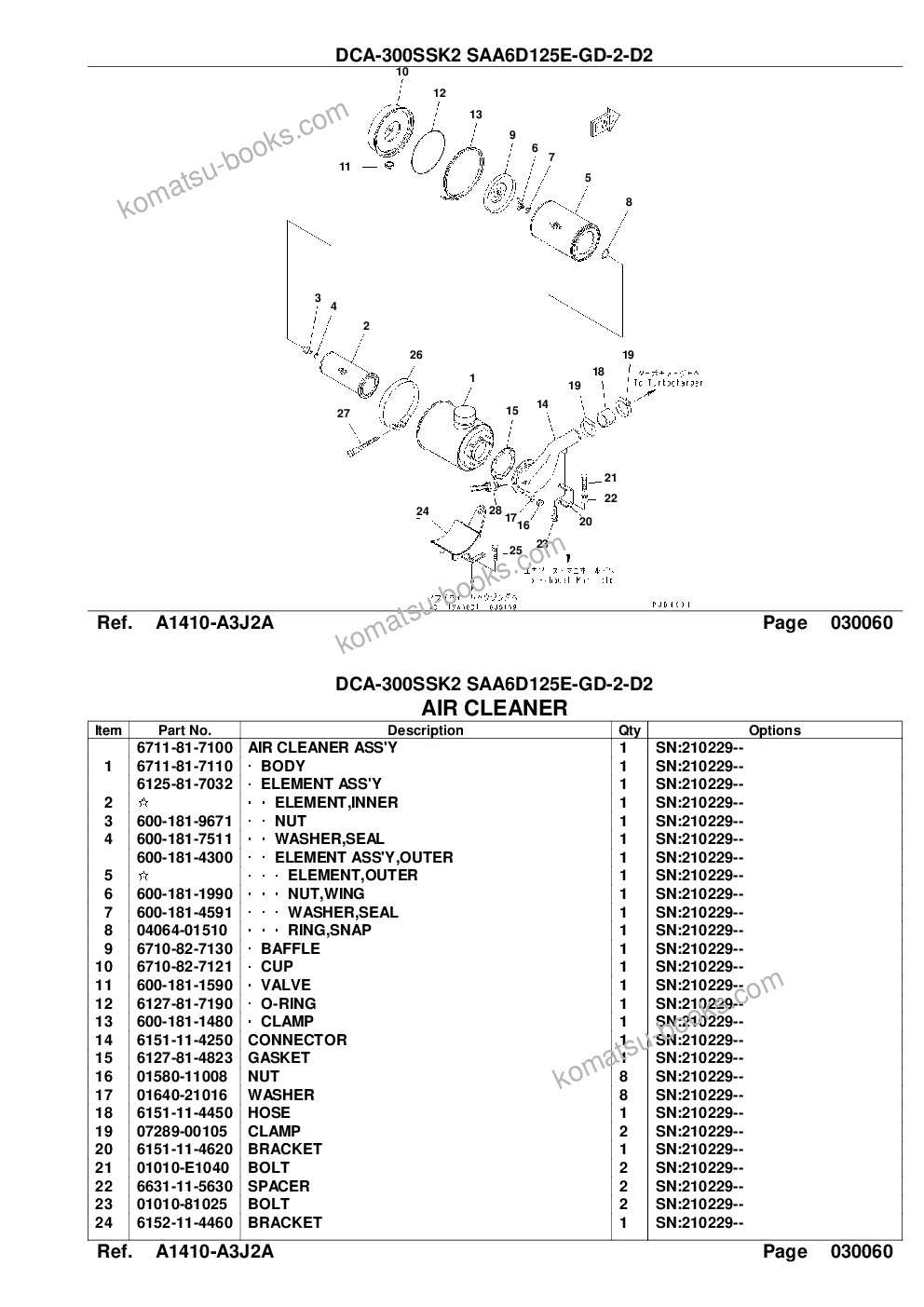 Komatsu dca-300ssk2 saa6d125e-2-d2 Parts catalog cover Page 10