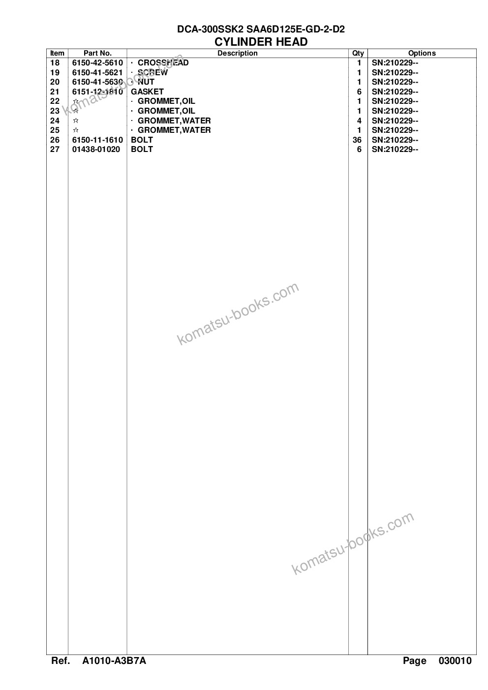 Komatsu dca-300ssk2 saa6d125e-2-d2 Parts catalog cover Page 5
