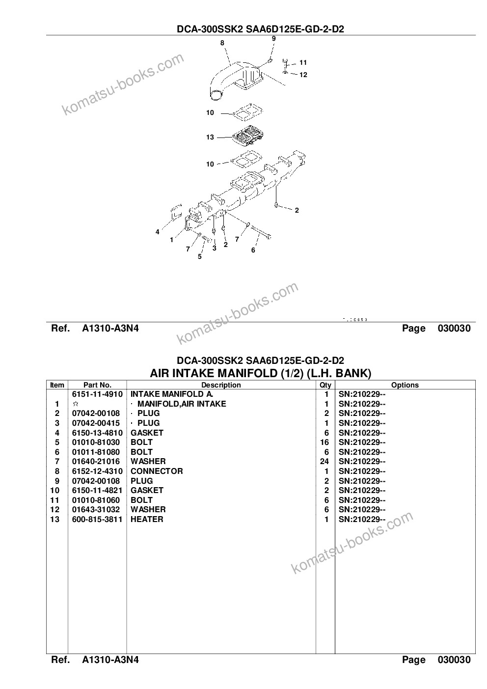 Komatsu dca-300ssk2 saa6d125e-2-d2 Parts catalog cover Page 7