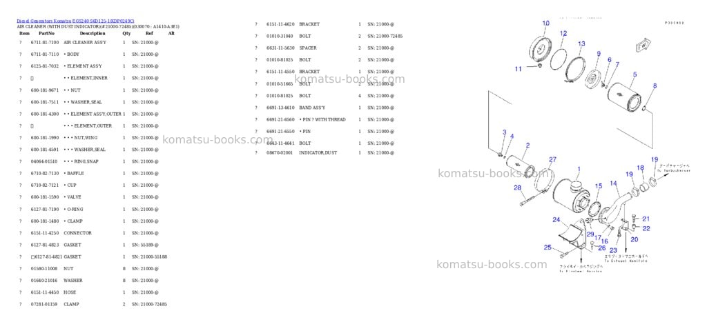 Komatsu egs240 s6d125-1 Parts catalog cover Page 6
