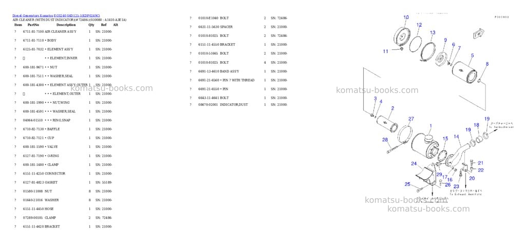 Komatsu egs240 s6d125-1 Parts catalog cover Page 7