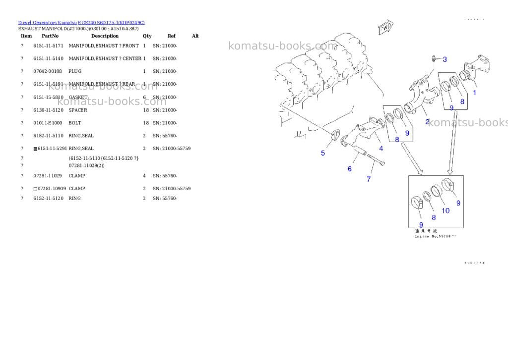Komatsu egs240 s6d125-1 Parts catalog cover Page 9