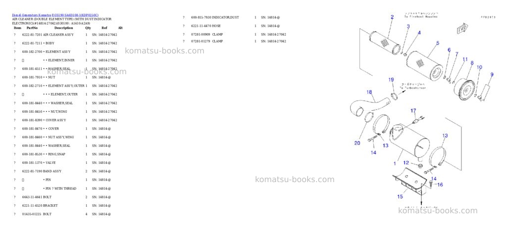 Komatsu egs190 sa6d108-1 Parts catalog cover Page 9