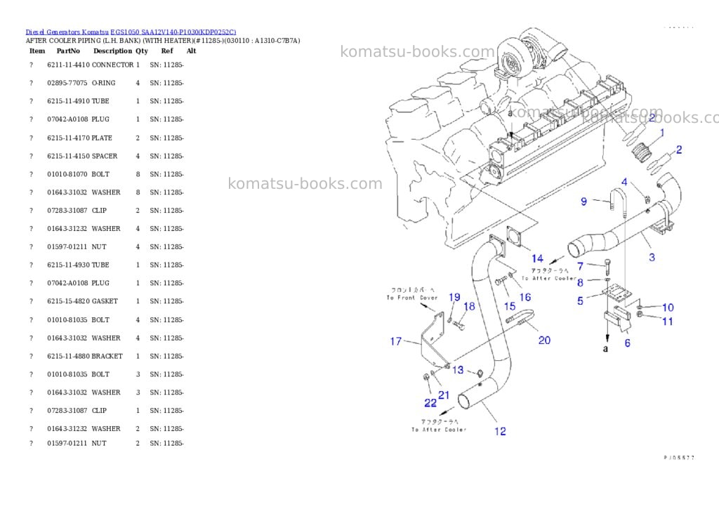 Komatsu egs1050 saa12v140-p1030 Parts catalog cover Page 10 Komatsu egs1050 saa12v140-p1030 Parts catalog cover Page 10