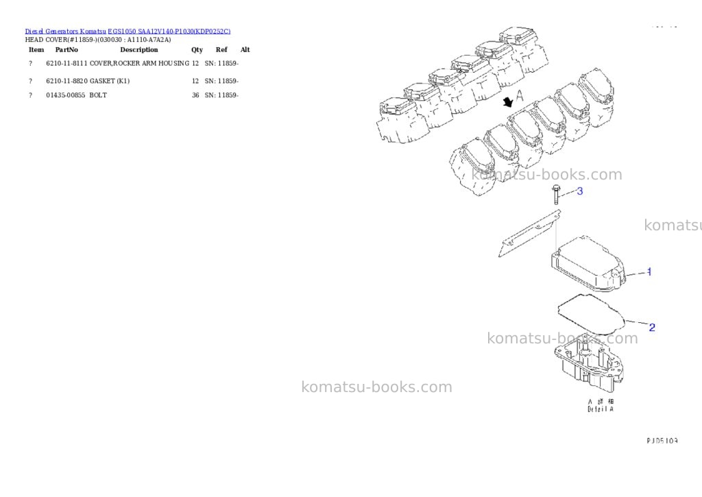 Komatsu egs1050 saa12v140-p1030 Parts catalog cover Page 2 Komatsu egs1050 saa12v140-p1030 Parts catalog cover Page 2