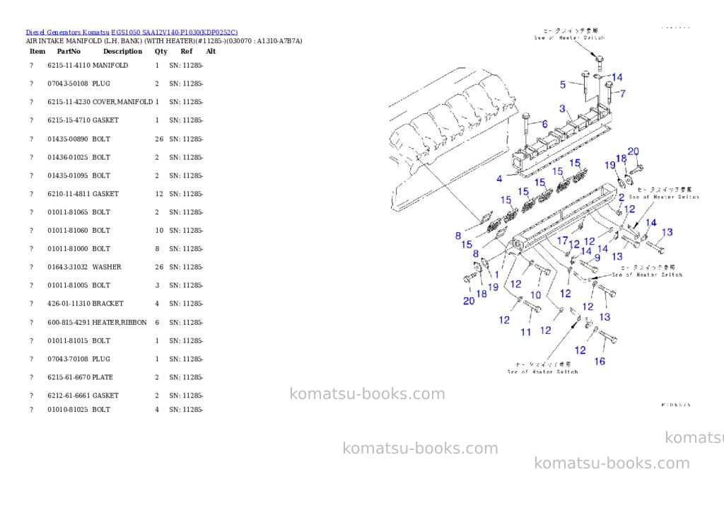 Komatsu egs1050 saa12v140-p1030 Parts catalog cover Page 6 Komatsu egs1050 saa12v140-p1030 Parts catalog cover Page 6